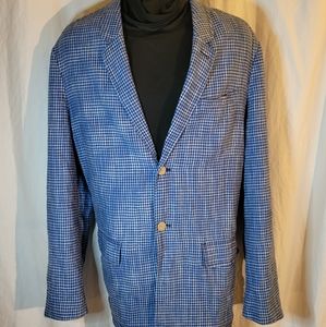 Men's XL Tommy Bahama linen sport jacket blue plaid